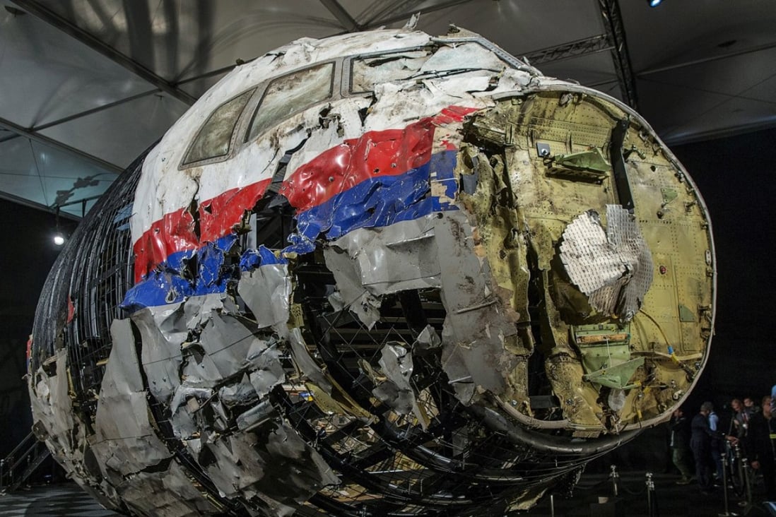 The reconstructed wreckage of Malaysia Airlines flight MH17 which crashed over Ukraine in July 2014. Photo: Reuters