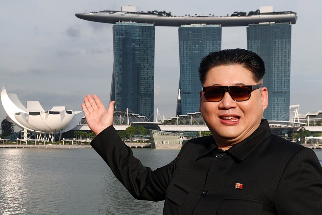 Howard X poses in front of the Marina Bay Sands. Photo: Reuters