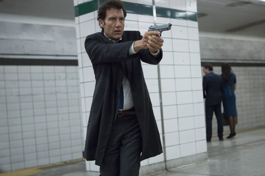 Clive Owen in a still from Anon (category: III). Directed by Andrew Niccol, the film co-stars Amanda Seyfried..