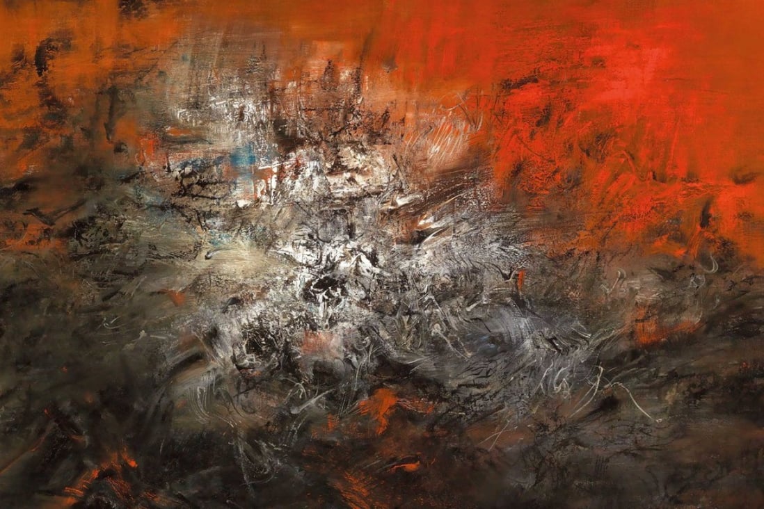 Detail from French Chinese artist Zao Wou-Ki's work 14.12.59, which sold for HK$176.7 million at a Christie's auction in Hong Kong on May 26. Photo: Christie's/Zao Wou-Ki