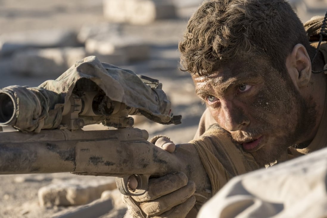 Aaron Taylor-Johnson in a still from The Wall (category IIB), directed by Doug Liman and also starring John Cena and Laith Nakli.