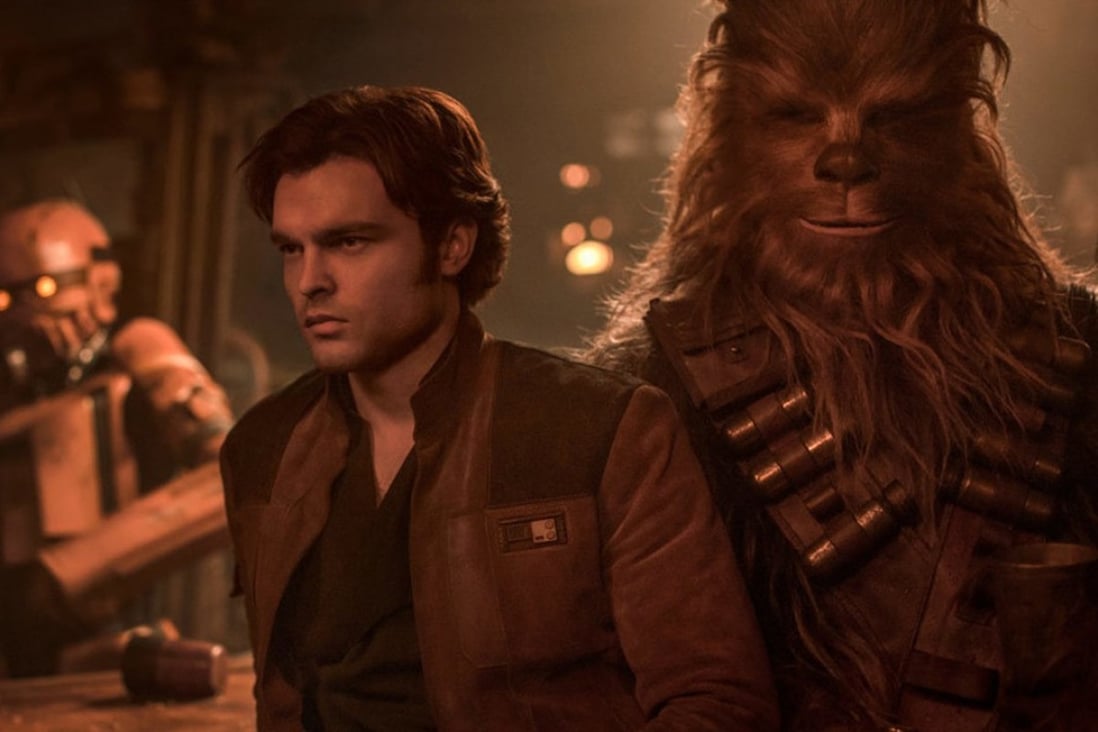 Alden Ehrenreich as Han Solo, with Chewbacca (Joonas Suotamo), in a still from Solo: A Star Wars Story. Photo: Lucasfilm