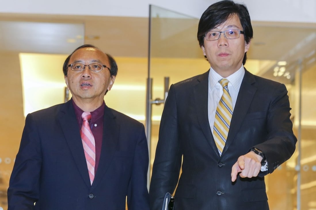 Eric Cheung (left) was the only non-conservative to win a seat on the council in Thursday’s election. Photo: Dickson Lee