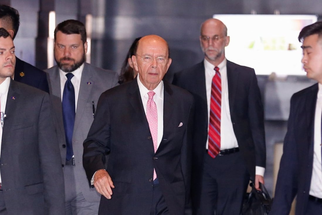 US Commerce Secretary Wilbur Ross leaves a hotel in Beijing ahead of trade talks with Chinese officials on Saturday. Photo: Reuters
