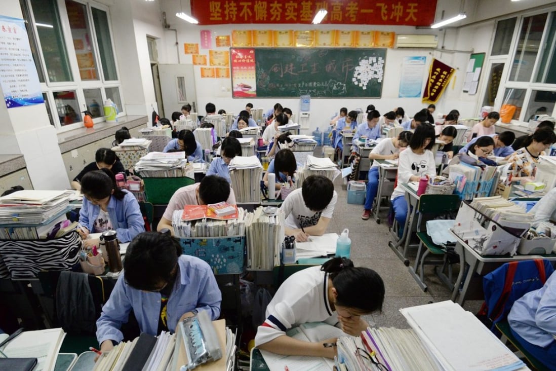 Students born in the 21st century are to take China’s gaokao, or national college entrance examinations, for the first time this week. Photo: EPA