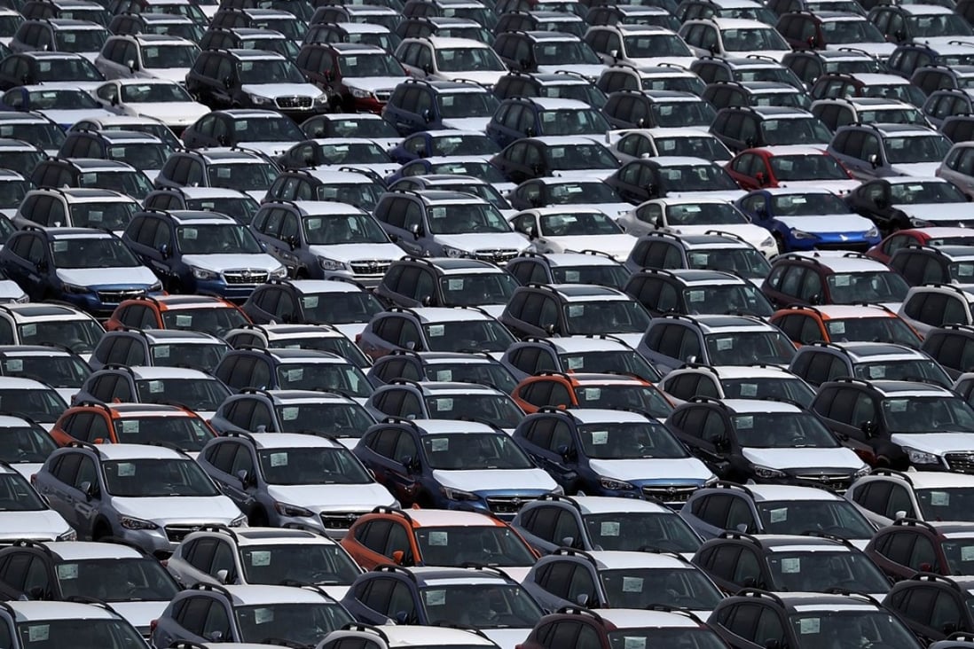 New cars on a lot at the Auto Warehousing Company near the Port of Richmond in northern California last month. Photo: Getty Images/AFP