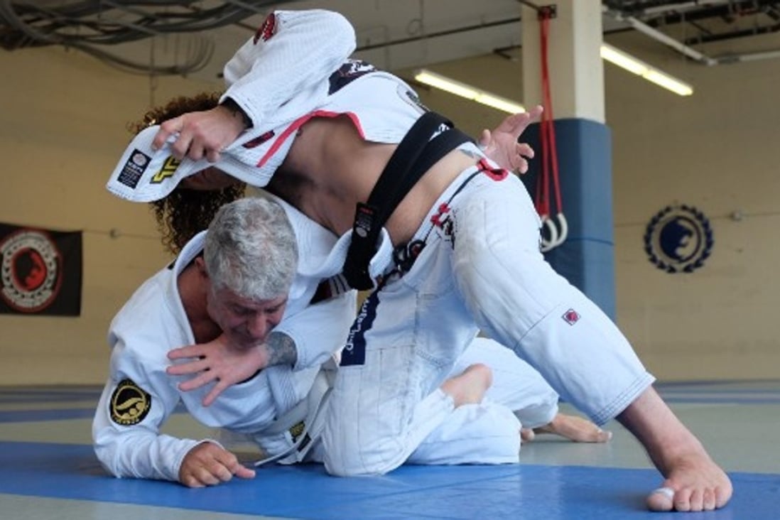 Bourdain trains with legendary jiu-jitsu black belt Kurt Osiander in San Francisco while filming an episode of Parts Unknown in 2015. Photo: Parts Unknown Medium blog
