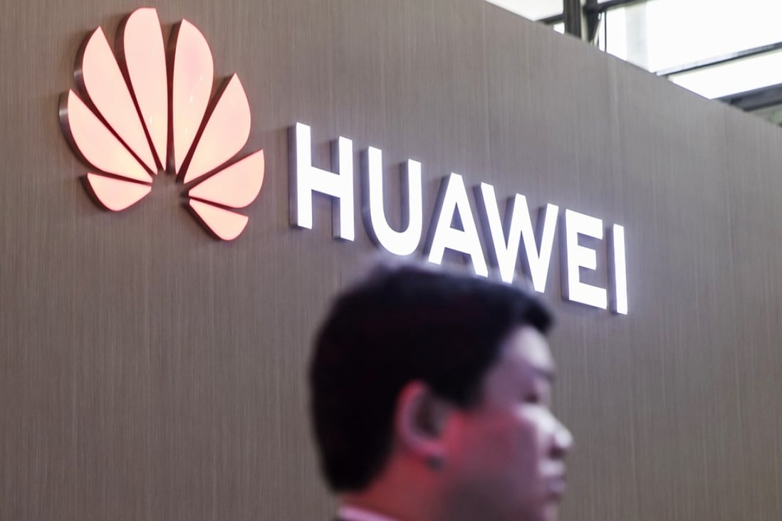 The Huawei Technologies Co. logo is displayed at CES Asia 2018 in Shanghai, China, on Wednesday. Photo: Qilai Shen/Bloomberg