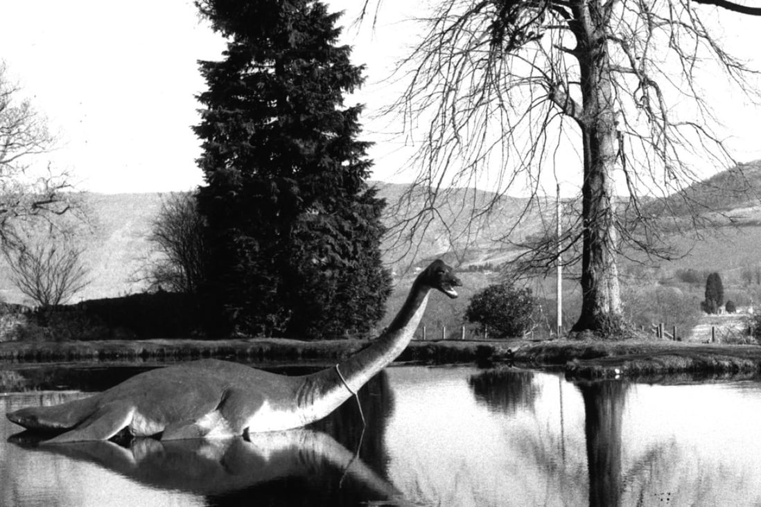 A model of Nessie tethered by the neck at the Loch Ness Monster Museum. Photo: New Zealand Herald