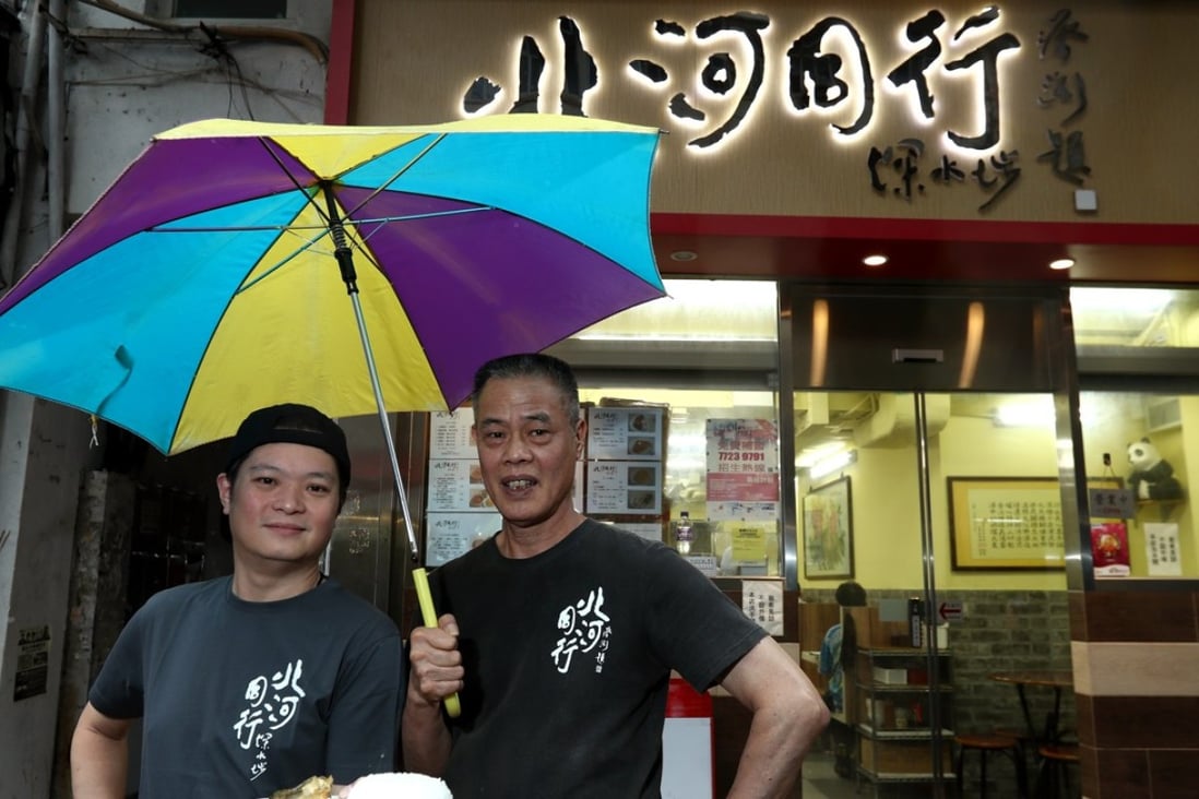 Kenneth Foo (left) and Chan Cheuk-ming outside Pei Ho Counterparts in Sham Shui Po. Photo: Nora Tam