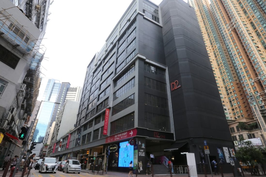 The exterior of D2 Place in Lai Chi Kok, owned by Lawsgroup. The company has helped over 4,000 fashion and creative start-ups to set up shop at its two malls. Photo: Xiaomei Chen
