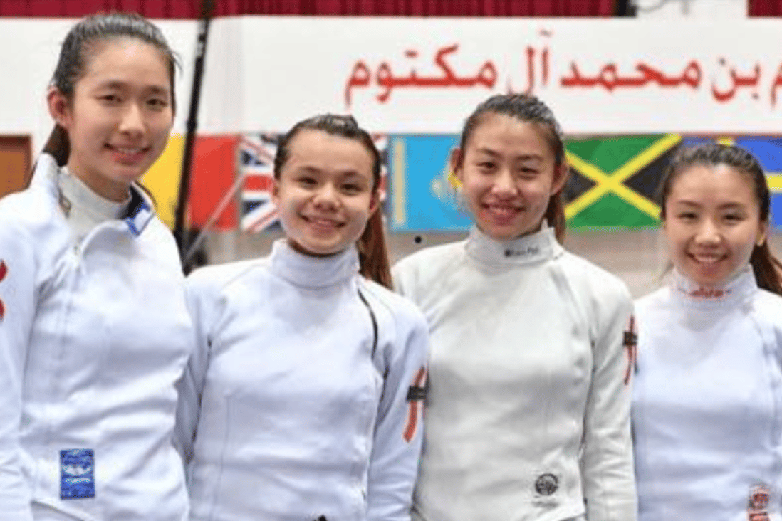 Coco Lin (second from left) apologises after returning a positive sample. Photos: Handout