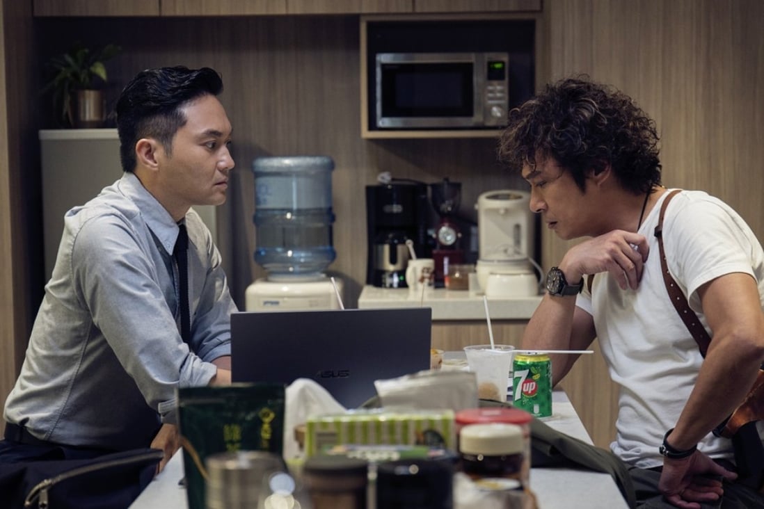 Julian Cheung (left) and Francis Ng in a still from The Leakers (category IIB; Cantonese, English, Mandarin), directed by Herman Yau. Charmaine Sheh co-stars.