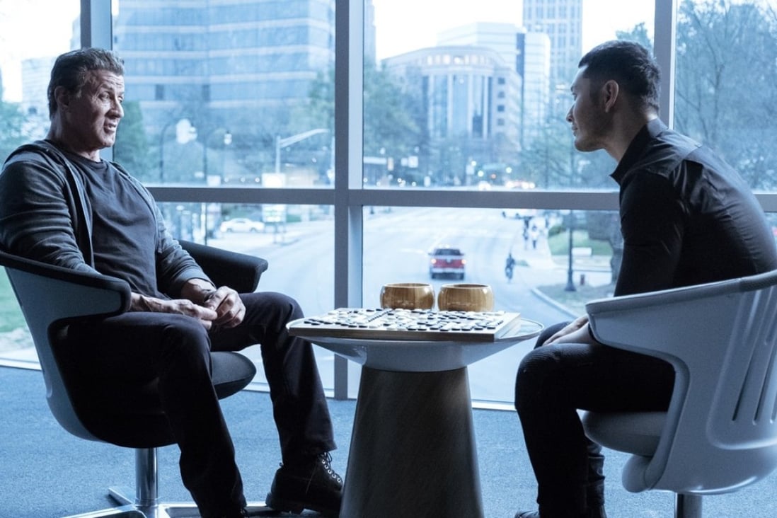 Sylvester Stallone (left) and Huang Xiaoming in a still from Escape Plan 2 (category IIB), directed by Steven C Miller.