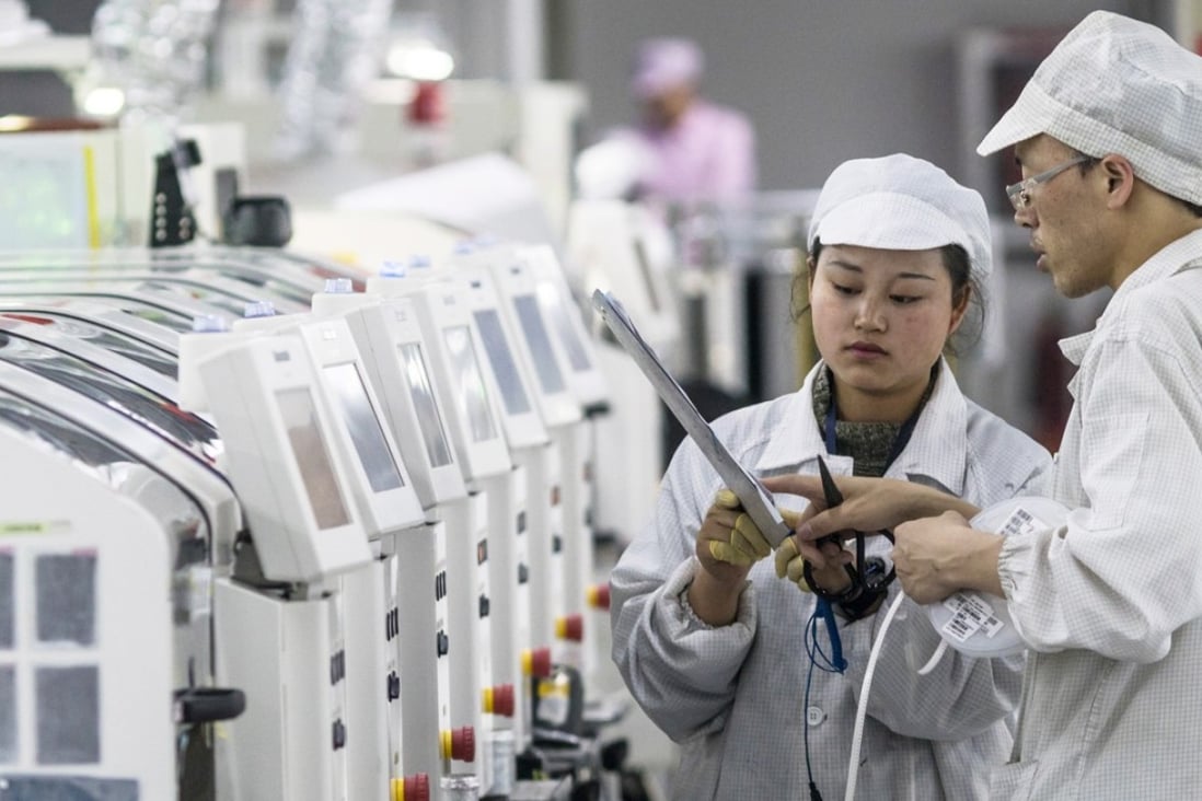 Made in China 2025 aims to boost domestically made products to accelerate an industrial upgrade in the country as economic growth slows. Photo: EPA-EFE