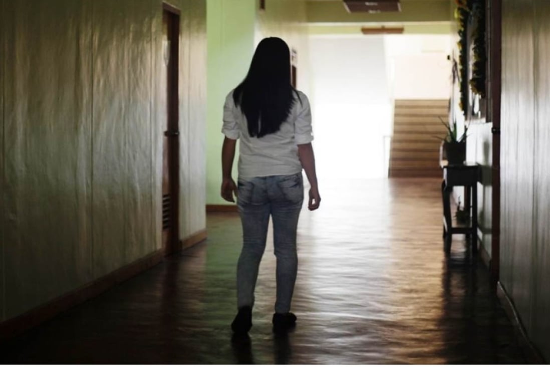 Ruby, a survivor of webcam sex slavery, at a church in Tagaytay, in the Philippines. Picture: Thomson Reuters Foundation