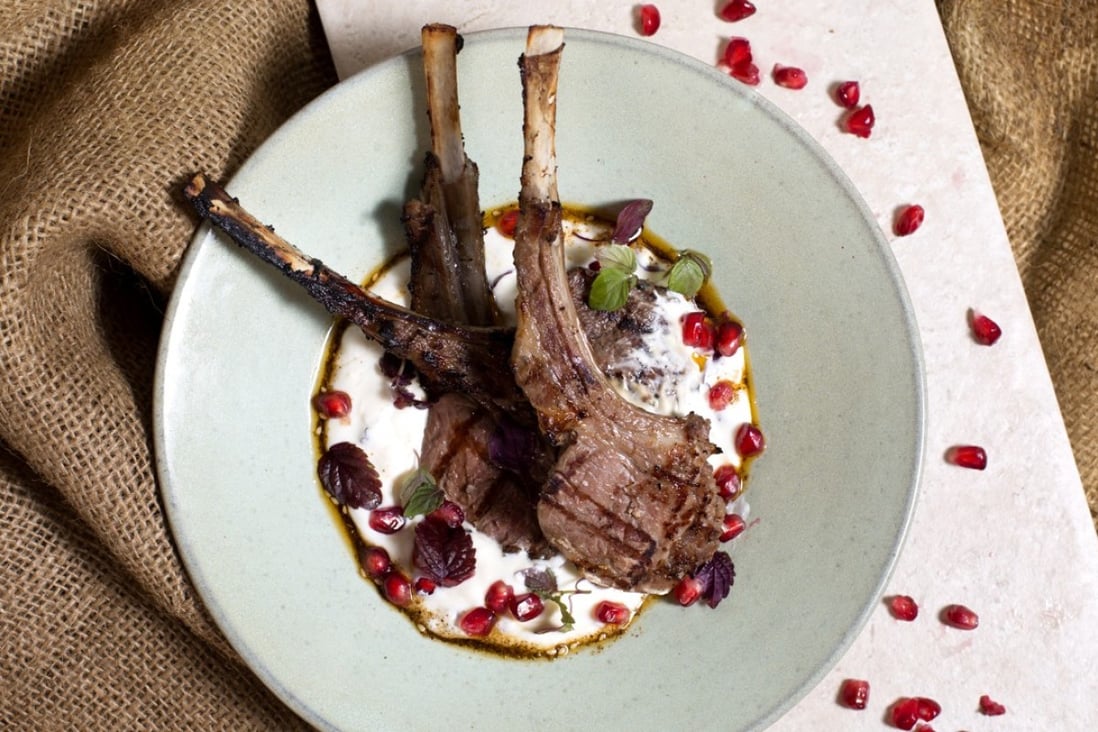 Rack of lamb with garlic labneh and za'atar oil is one of the dishes that will be served at the soon-to-open restaurant BEDU, in Central, Hong Kong,