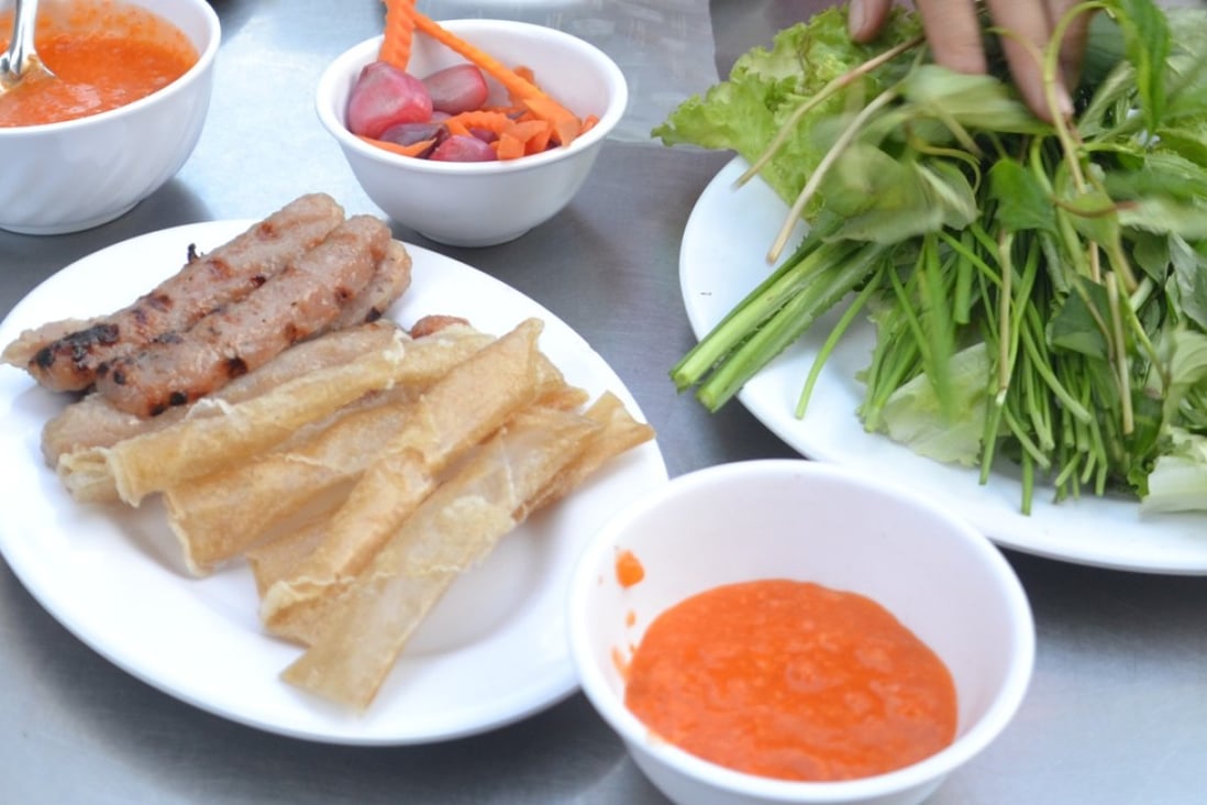 Grilled pork nem nuong served at Dang Van Quyen in Nha Trang, Vietnam. Photo: Chris Dwyer