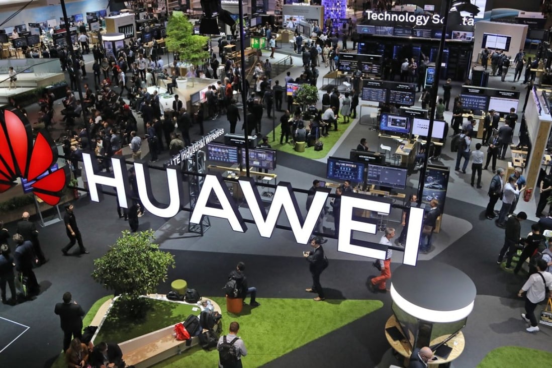 General view of Huawei Technologies’ booth at the CeBIT computer fair in Hanover, Germany in June this year. Ren Zhengfei, the founder and chief executive of Huawei, said a trade war between the US and China will not happen, despite recent developments, because the two sides should be able to forge a compromise. Photo: EPA-EFE