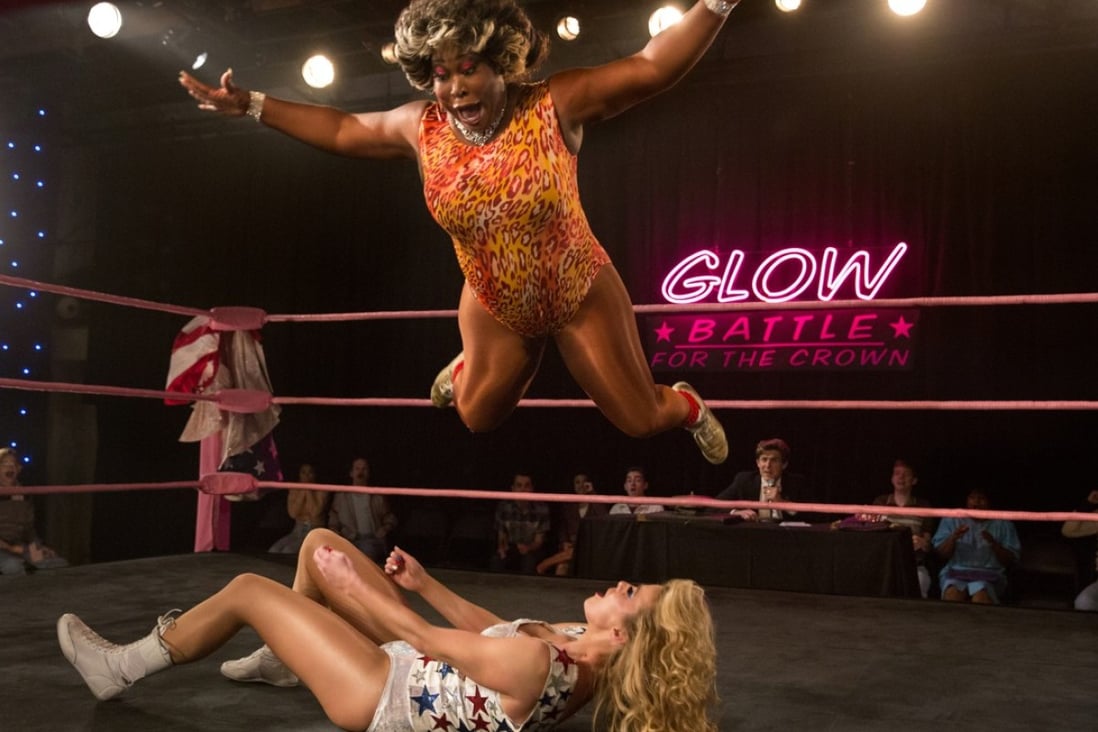 Kia Stevens as Tammé ‘The Welfare Queen’ Dawson, and Betty Gilpin as Debbie ‘Liberty Belle’ Eagan in the second season of Netflix’s Glow. Photo: Beth Dubber/Netflix