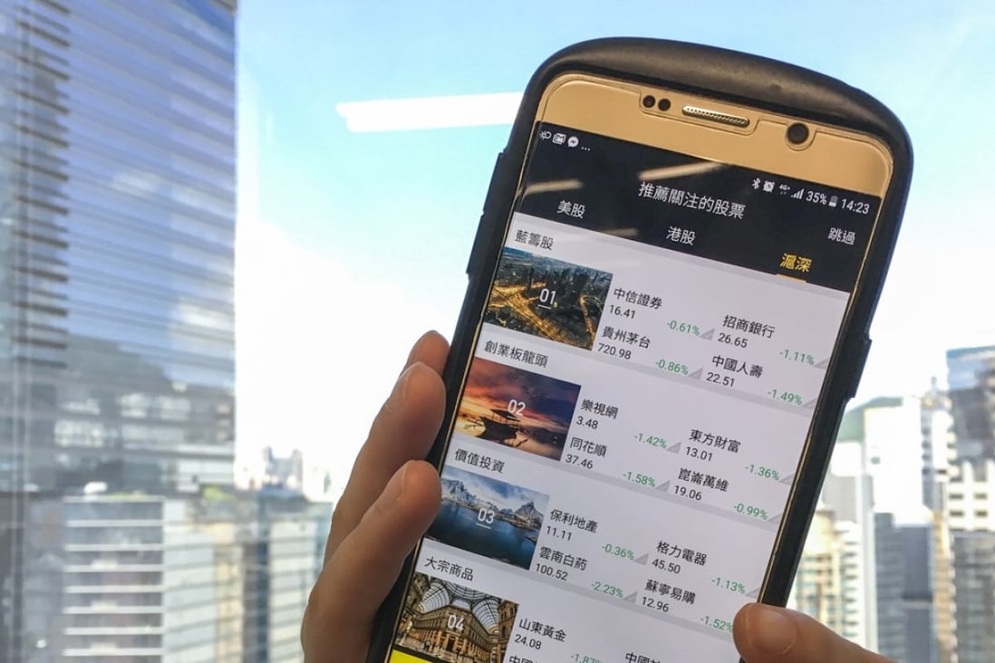 Capture of Tiger Brokers mobile app. Photo: SCMP