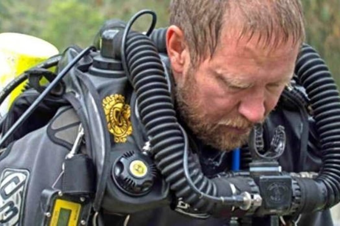 Australian doctor Richard Harris was the last person to leave the flooded Thai cave on Tuesday where the Wild Boars soccer team was rescued. Photo: AP