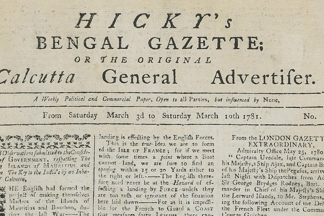 A page from Hicky’s Bengal Gazette, dated from 3 to 10 March, 1781.