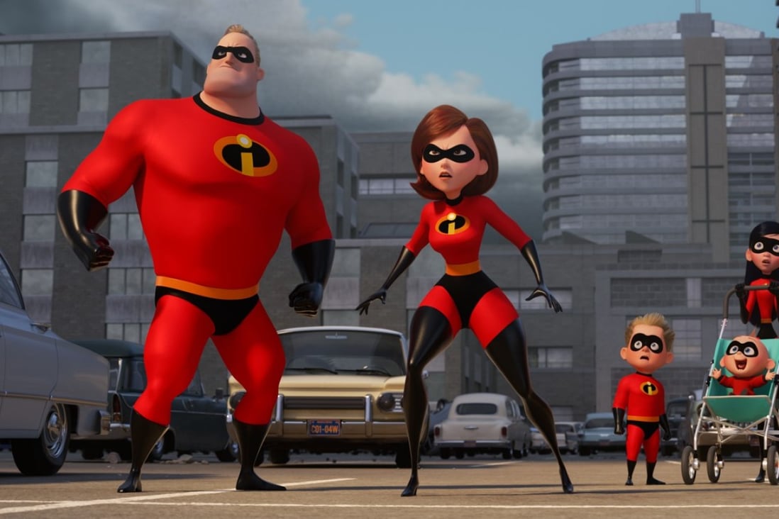 The superhero Parr family in Incredibles 2 (category I), directed by Brad Bird and starring the voices of Craig T. Nelson, Holly Hunter and Catherine Keener.