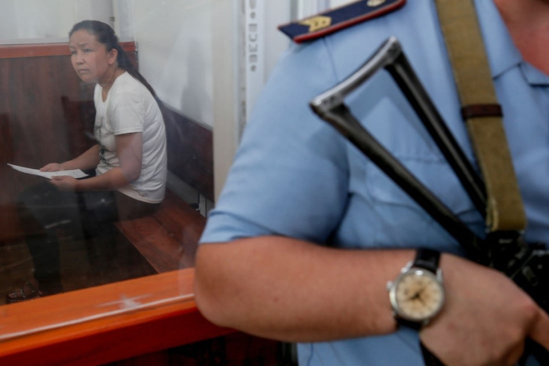 Sayragul Sauytbay, an ethnic Kazakh Chinese national and former employee of the Chinese state, is accused of illegally crossing the Kazakhstan border. She has spoken about China’s “re-education camps” in her court testimony. Photo: AFP