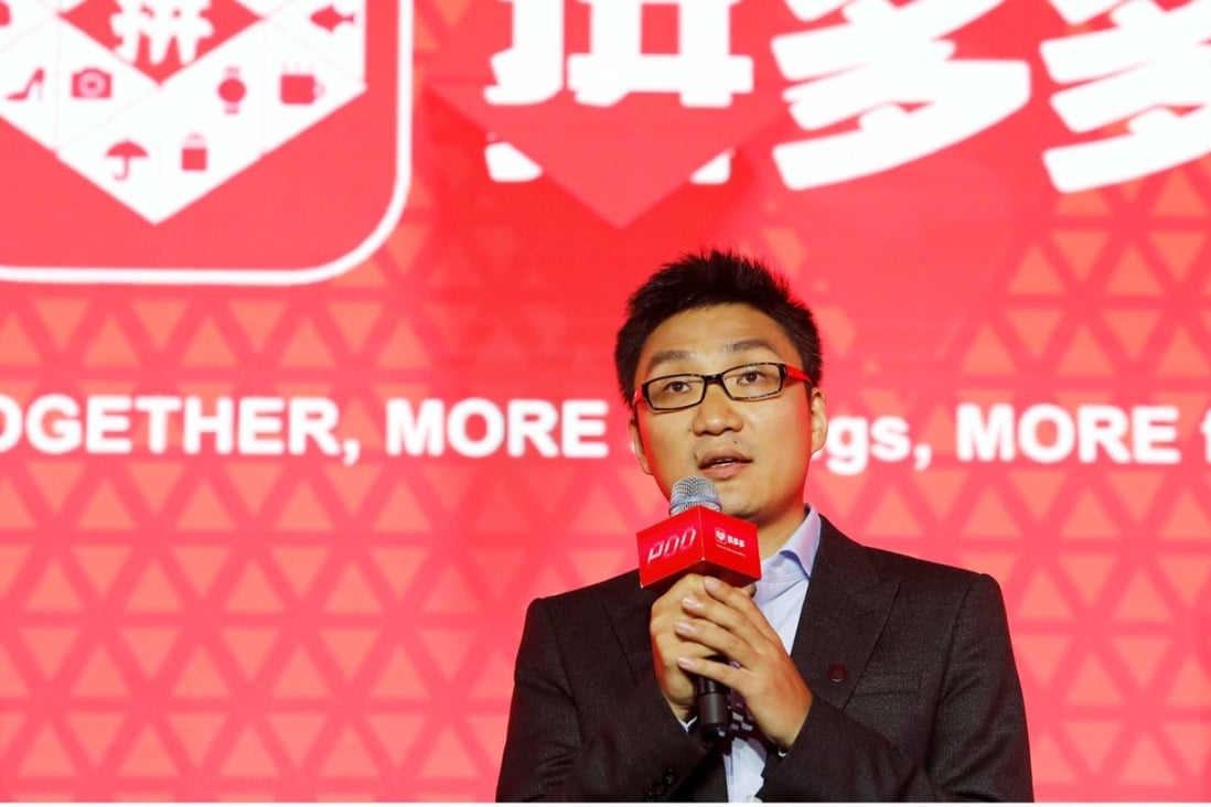 Colin Huang Zheng, the founder and chief executive of social commerce company Pinduoduo, said fighting fake merchandise was unavoidable in China amid the development of its online retail market. Photo: Reuters