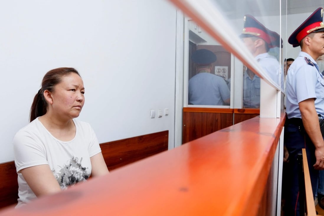 In this file photo taken on July 13, Sayragul Sauytbay attends a court hearing in Zharkent, accused of illegally crossing the border with China to join her family in Kazakhstan. Photo: Agence France-Presse