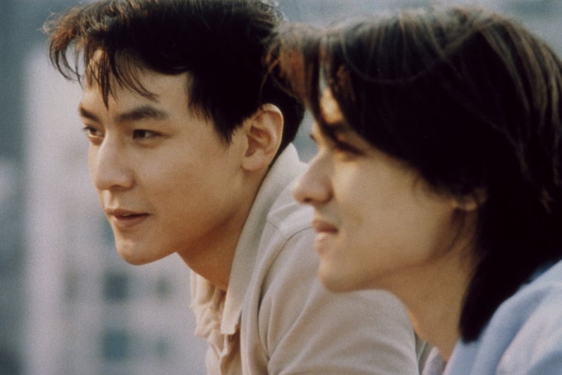 Daniel Wu (left) and Stephen Fung play lovers in Bishonen (1998).