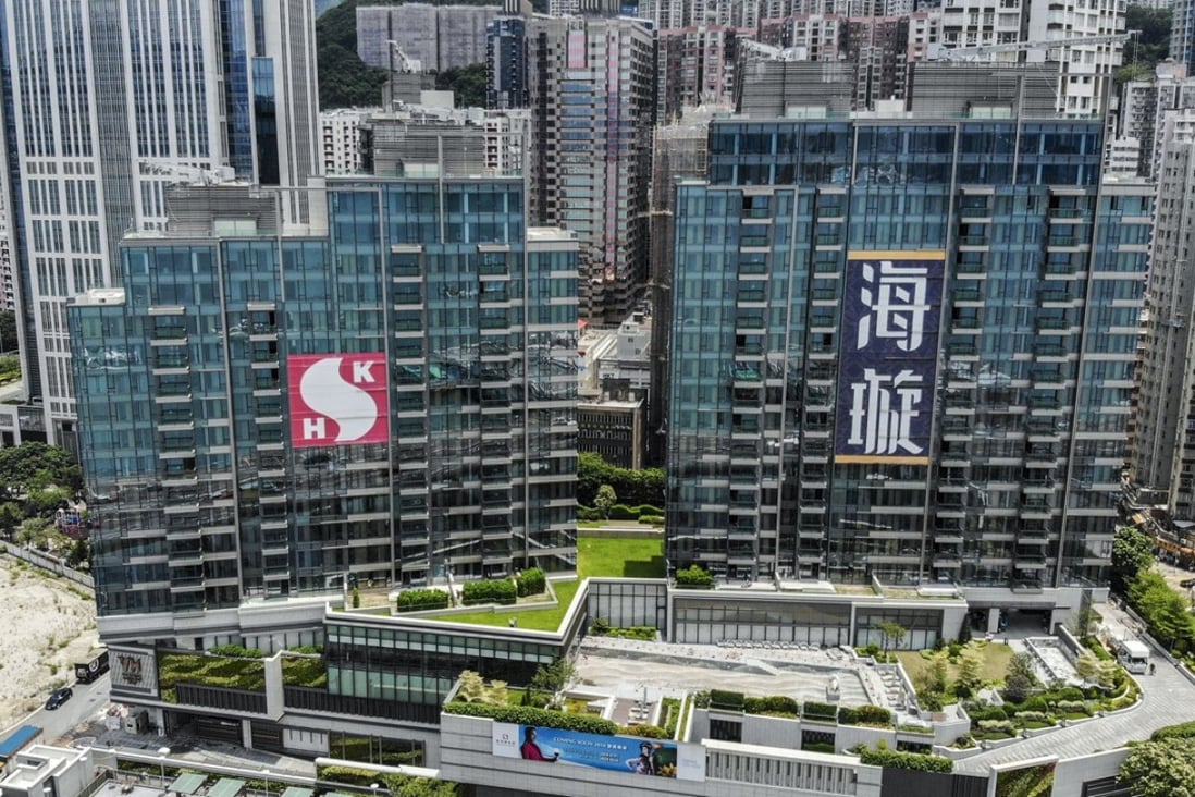 Aerial view of the Victoria Harbour, a residential property project developed by Sun Hung Kai Properties, by the Eastern Corridor in North Point on 21 July 2018. Photo: SCMP / Roy Issa