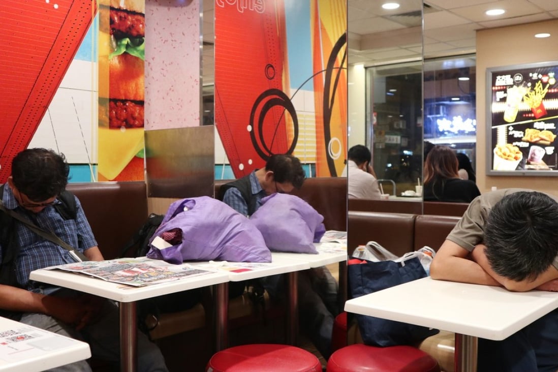 Residents sleeping at the McDonald’s in Cheung Sha Wan. Photo: Roy Issa