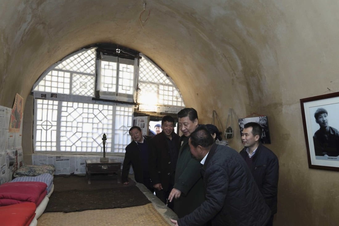 Xi Jinping visits his former cave dwelling in 2015. Photo: Xinhua