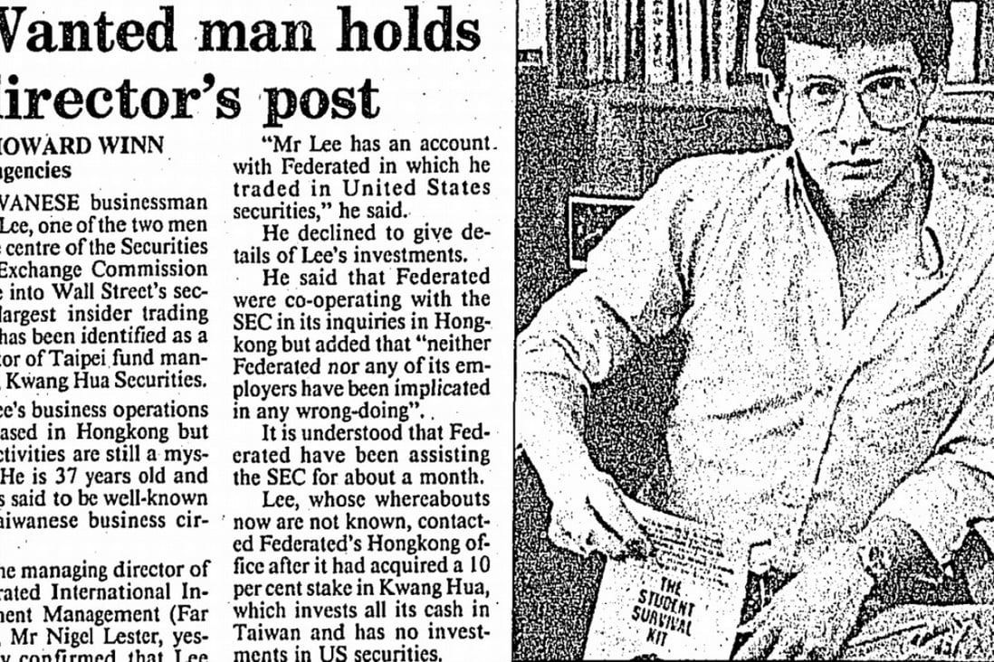 An article in the South China Morning Post dated June 30, 1988, showing Stephen Wang, who provided Fred Lee with tips while working at Morgan Stanley. Picture: SCMP