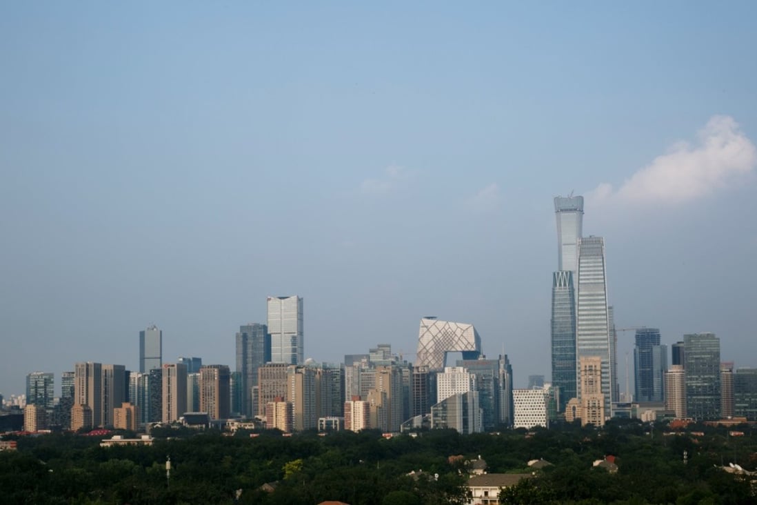 Clear skies over Beijing’s central business district on July 28. Photo: Reuters