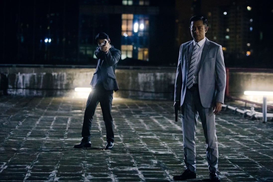 Louis Koo (right) and Babyjohn Choi in a still from L Storm (category IIB; Cantonese), directed by David Lam. Julian Cheung and Kevin Cheng co-star.