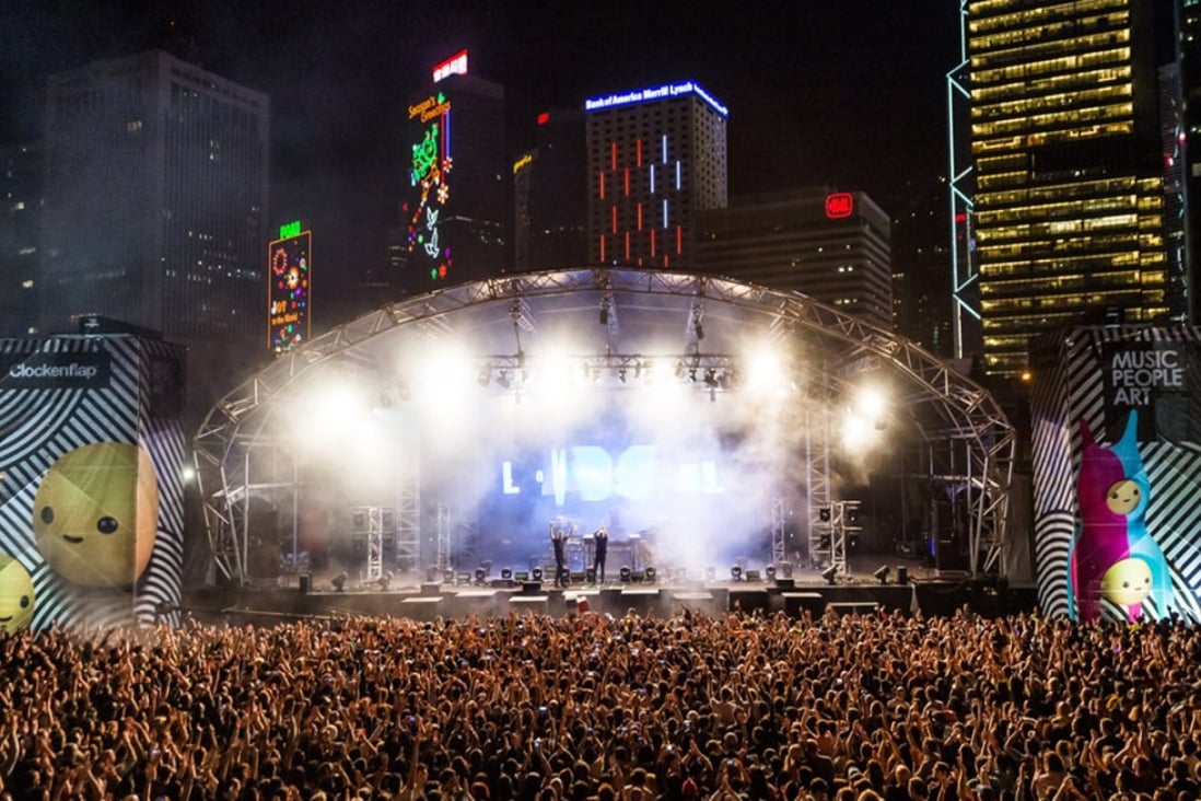 The Chemical Brothers closing Clockenflap in 2016 on Hong Kong’s Central Harbourfront site. Photo: Chris Lusher