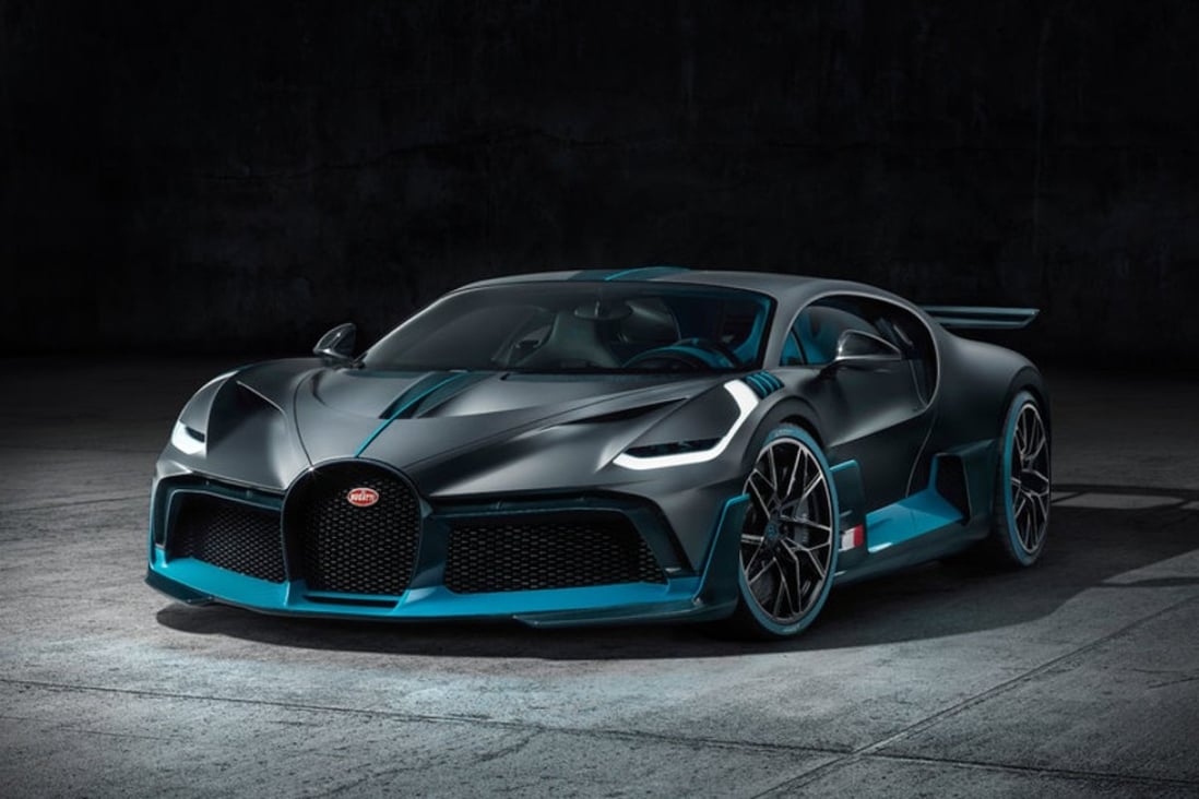 The new limited-edition high-performance Bugatti Divo supercar – which includes two striking colours, ‘Titanium Liquid Silver’ and ‘Divo Racing Blue’ created specially for the car – has a top speed of 236mph.