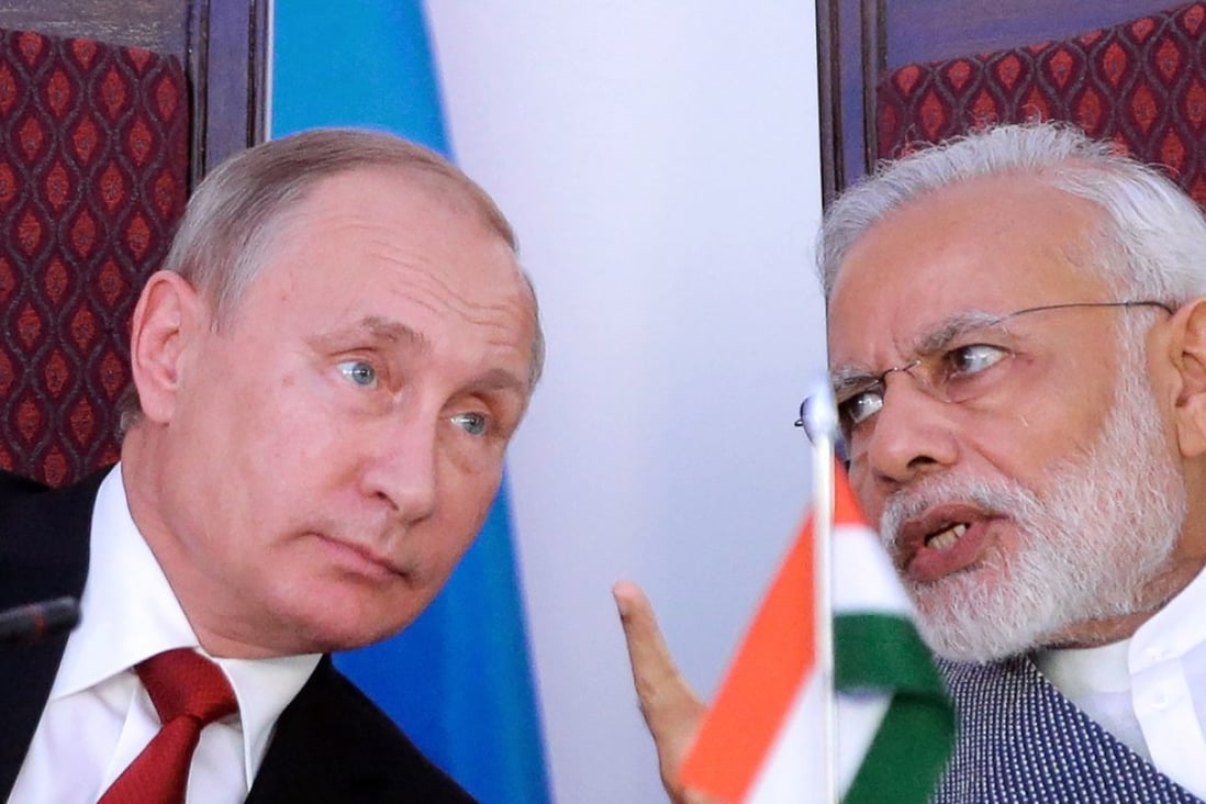 India Prime Minister Narendra Modi (right) and Russian President Vladimir Putin. Photo: AFP