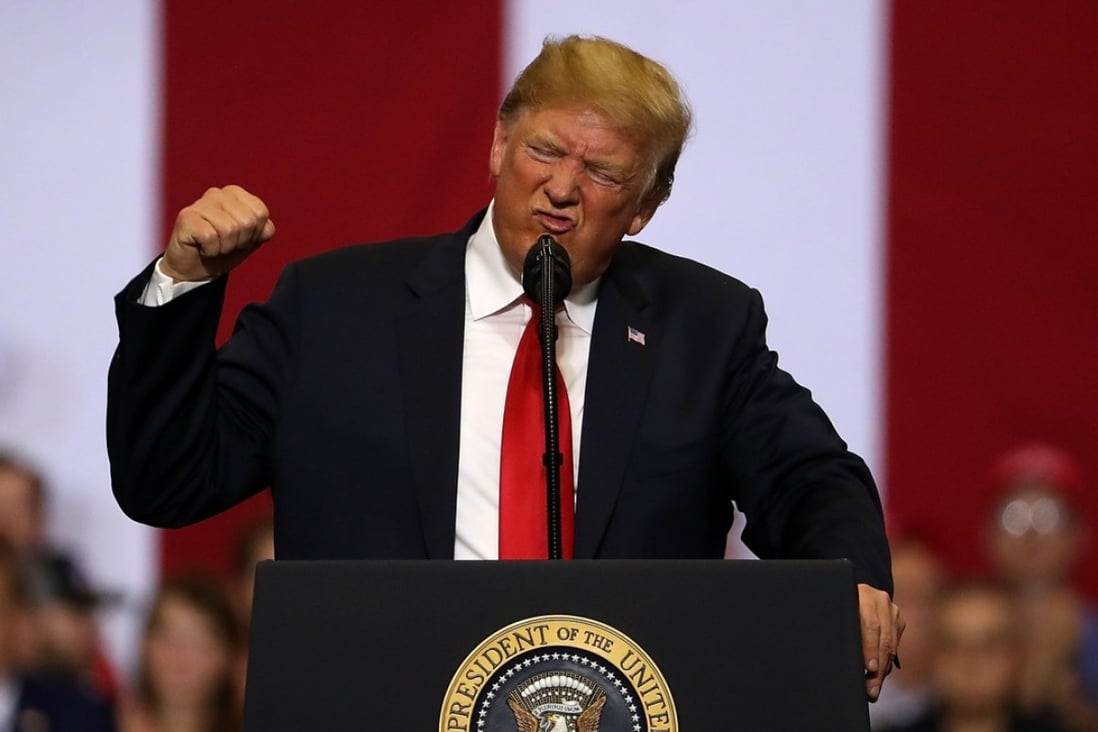 US President Donald Trump speaks to supporters during a “make America great again” rally in Fargo, North Dakota, on June 27. Trump has called the World Trade Organisation a “catastrophe” that works against US interests. Photo: Getty Images/AFP