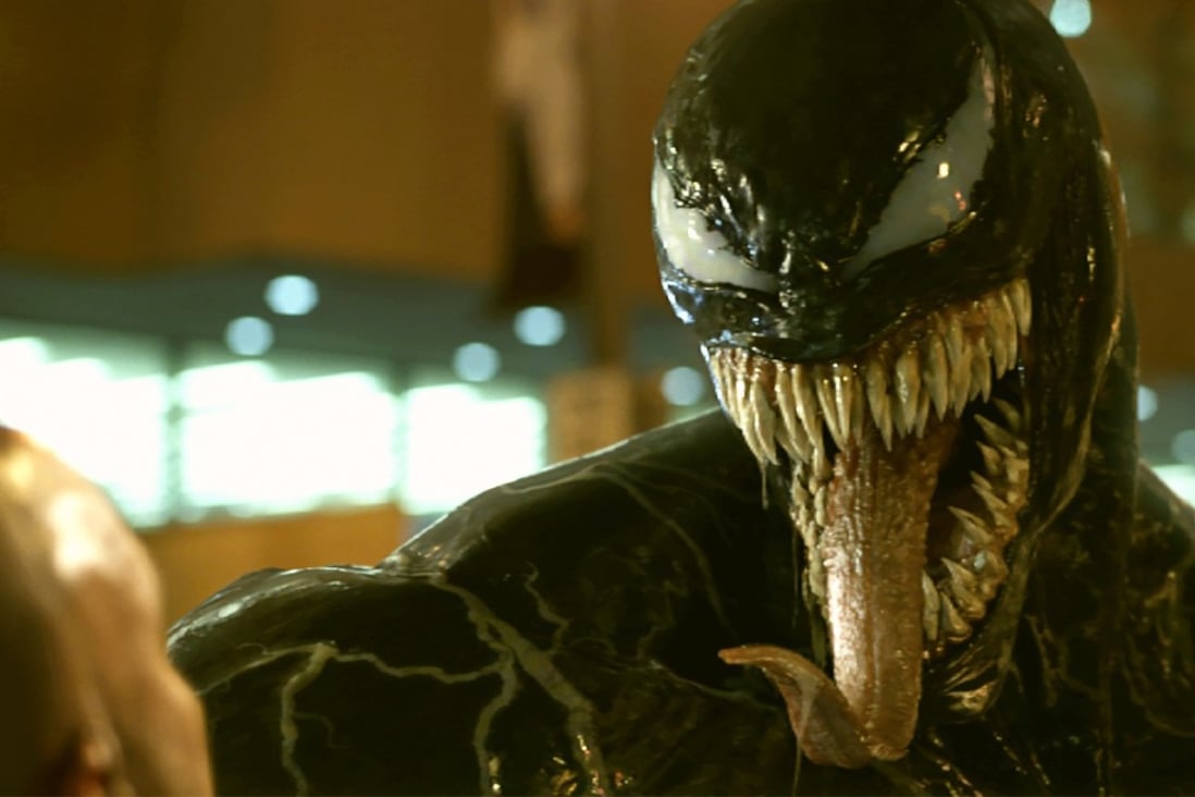 A still from Venom, a spin-off from Marvel’s Spider-Man. Photo: Sony Pictures via AP