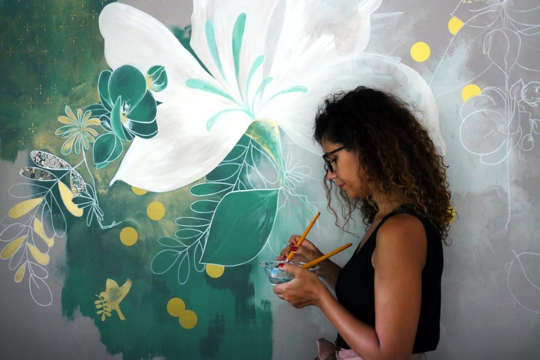 Hong Kong-based mural artist Assia Bennani.