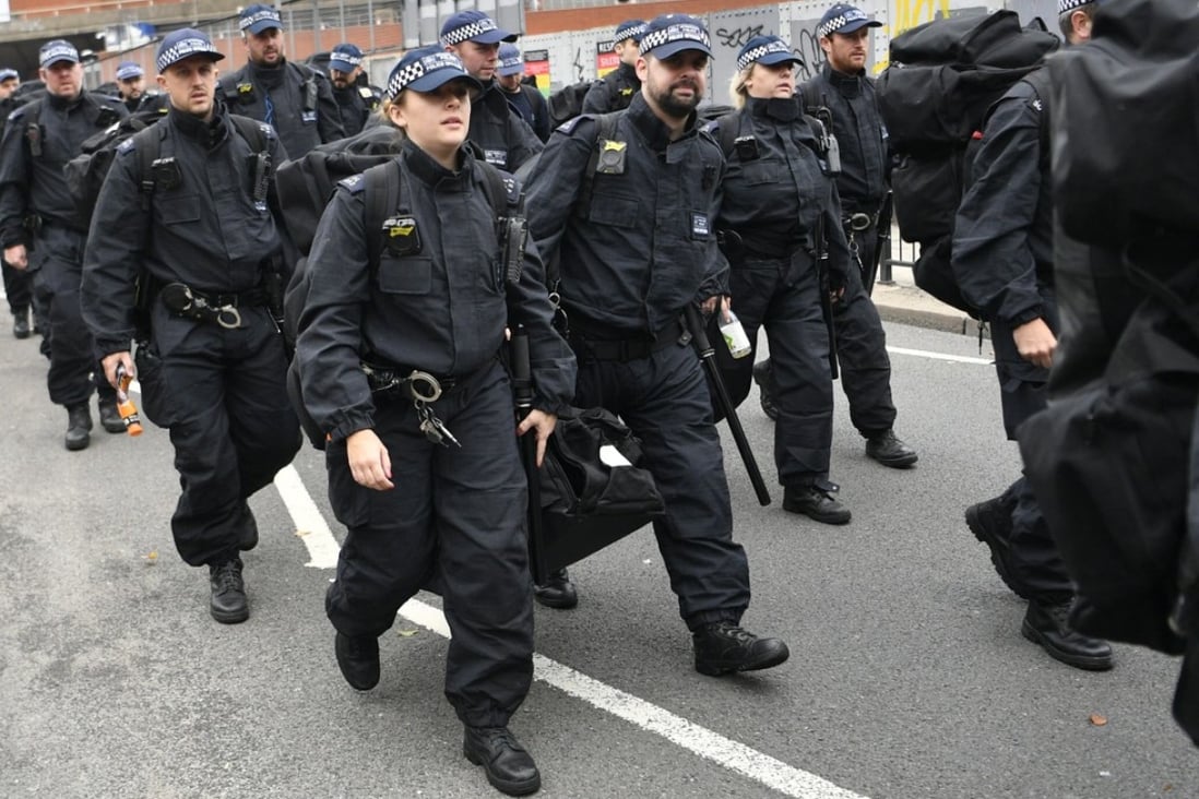 Police marching in London. Photo: EPA