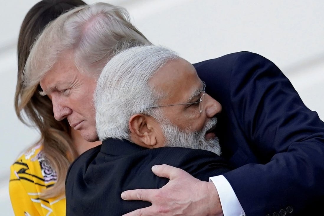 US President Donald Trump embraces India's Prime Minister Narendra Modi. Photo: Reuters