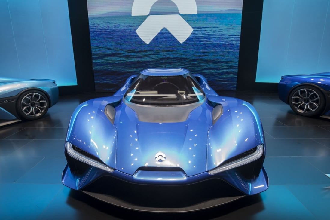 The Nio EP9 self-driving concept electric vehicle on display at Auto Shanghai 2017. Photo: Bloomberg