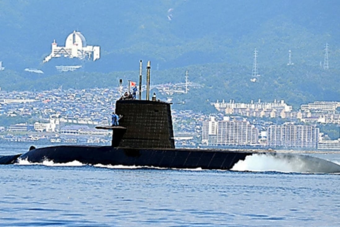 The Japanese submarine Kuroshio took part in military exercises in the South China Sea. Photo: Handout