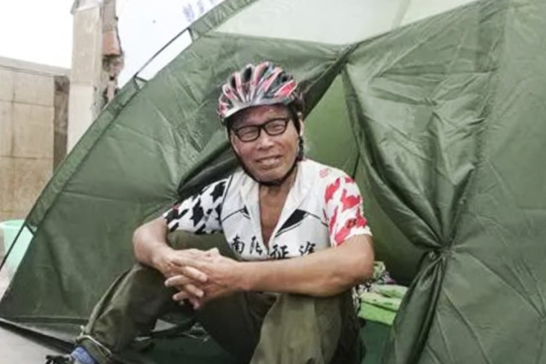 The Chinese cyclist who has travelled more than 100,000km across 24 countries over the past decade is now planning a trip to Africa. Photo: Peopleapp.com