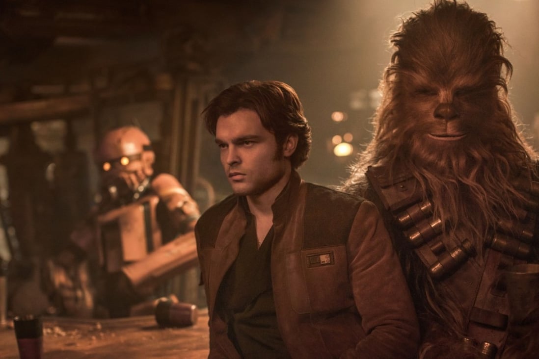 Disney CEO will slow down Star Wars releases to avoid franchise fatigue. Alden Ehrenreich (left) and Joonas Suotamo who plays Chewbacca in a still from Solo: a Star Wars Story. Photo: Jonathan Olley